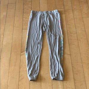 Women’s Gray Sweatpants W/Rainbow Stars On Legs - image 1